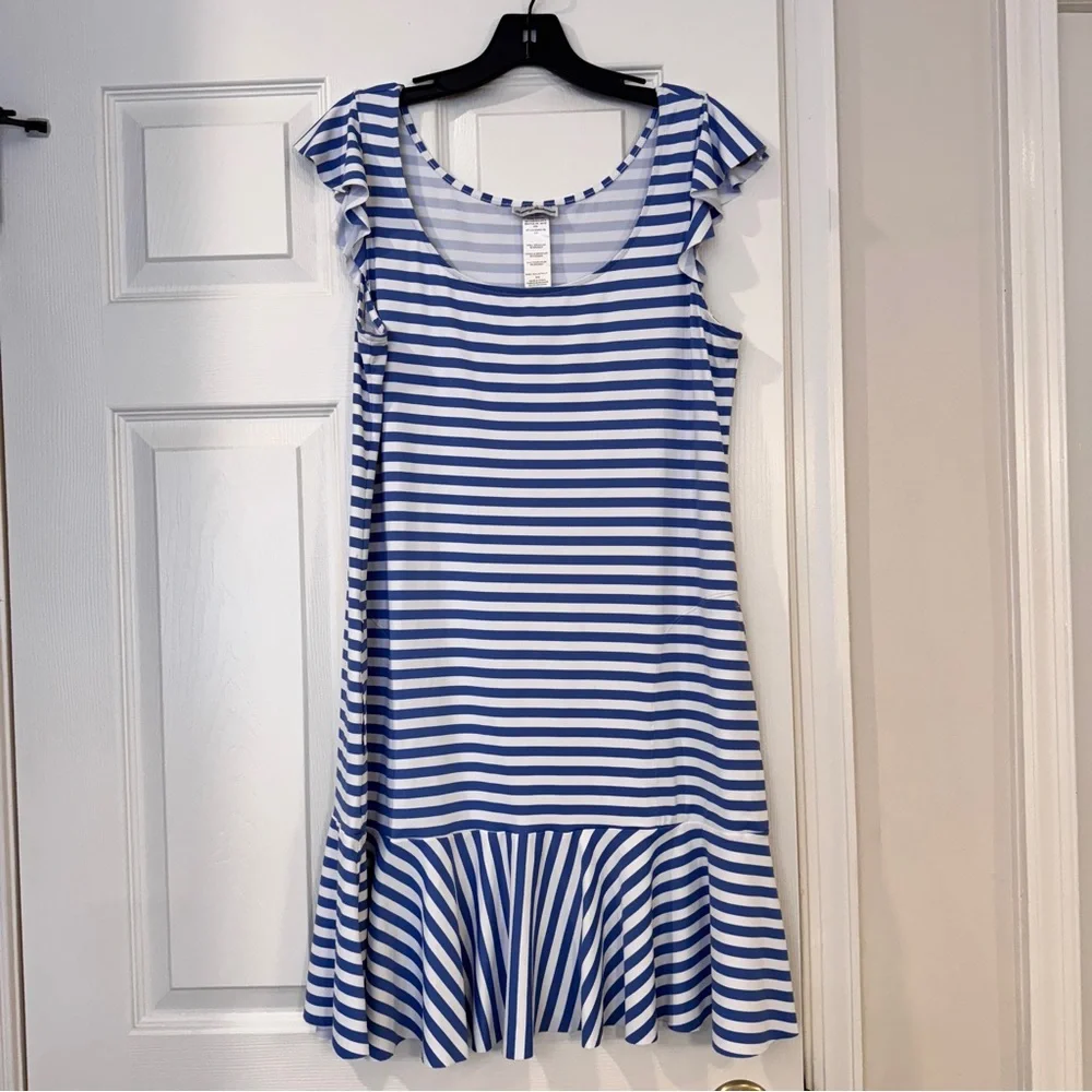 Tommy Bahama Blue and White Striped Swim Coverup Dress - Picture 3 of 11
